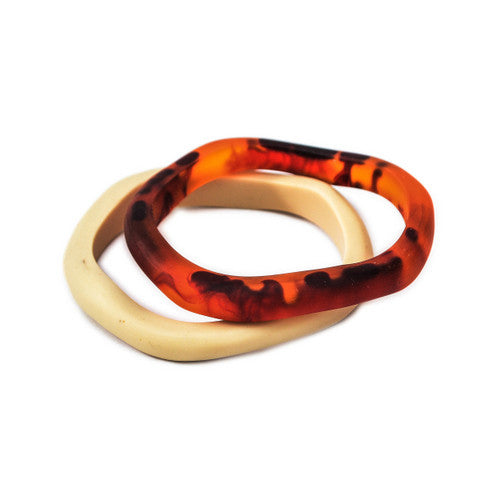 Santorini Double Resin Bangle - Polka Luka Resin Jewellery