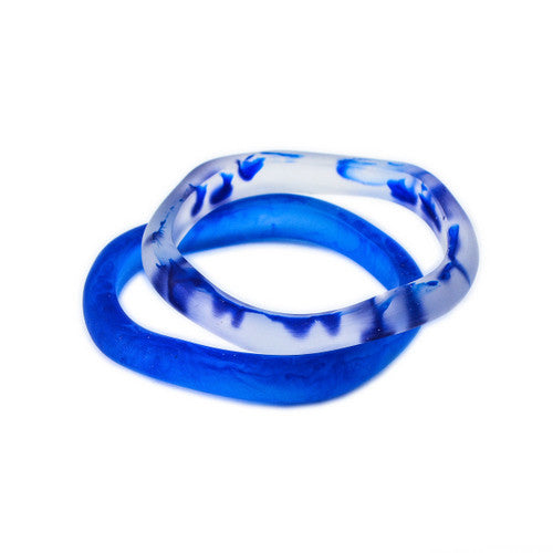 Santorini Double Resin Bangle - Polka Luka Resin Jewellery