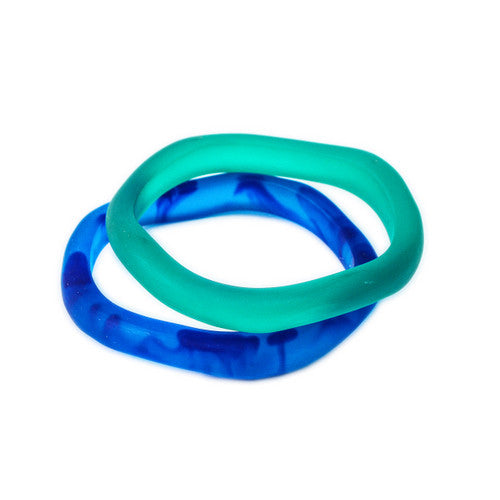 Santorini Double Resin Bangle - Polka Luka Resin Jewellery
