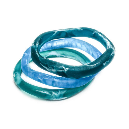 Santorini Triple Resin Bangle - Polka Luka Resin Jewellery