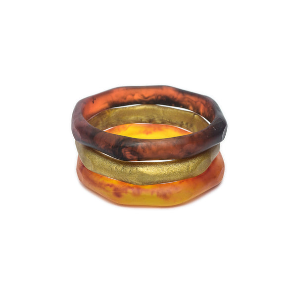 Silk Road Triple Bangle - Polka Luka Resin Jewellery