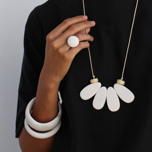 Thalassa Adjustable Resin Ring - Polka Luka Resin Jewellery