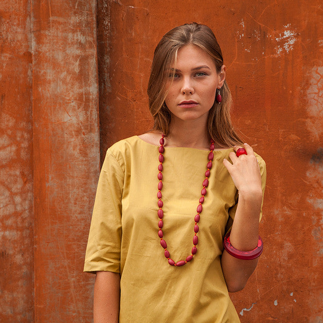 Sabi' Long Resin Necklace - Polka Luka Resin Jewellery