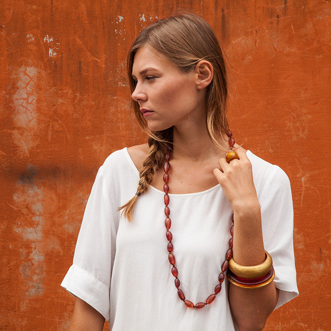 Sabi' Long Resin Necklace - Polka Luka Resin Jewellery