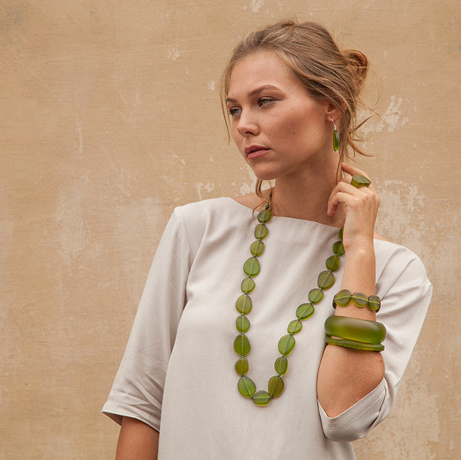 Wabi' Long Resin Necklace - Polka Luka Resin Jewellery