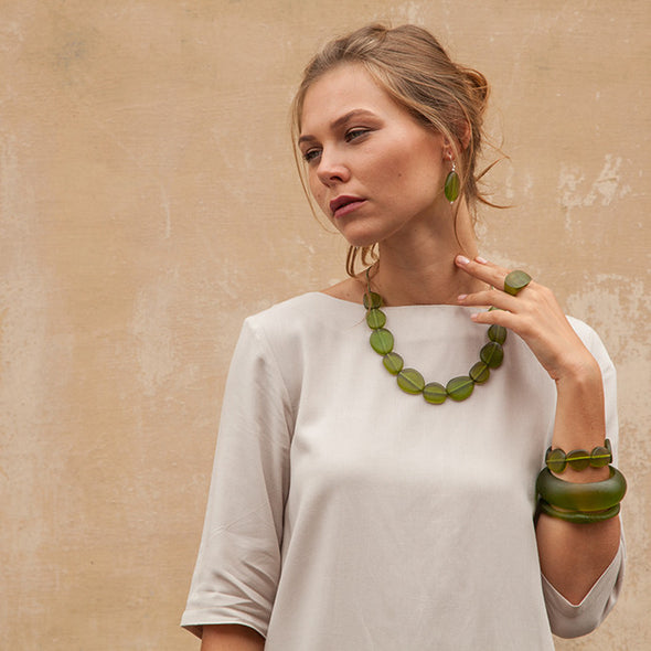 Wabi' Short Resin Necklace - Polka Luka Resin Jewellery
