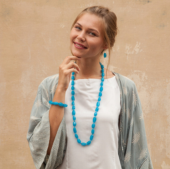 Sabi' Long Resin Necklace - Polka Luka Resin Jewellery