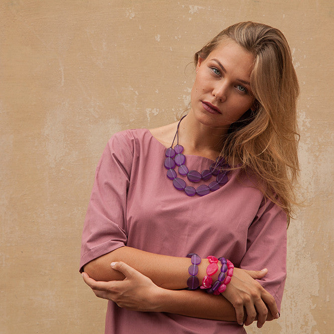Wabi' Double Resin Necklace - Polka Luka Resin Jewellery