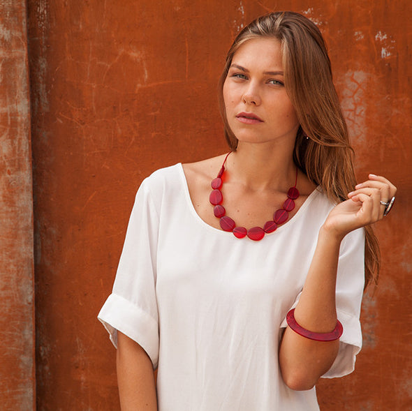 Wabi' Short Resin Necklace - Polka Luka Resin Jewellery