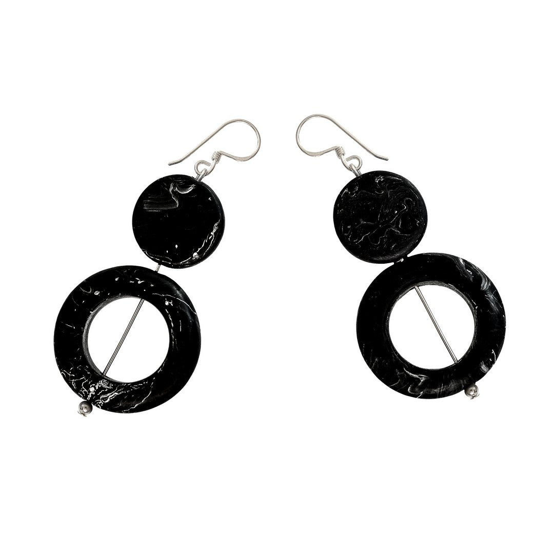Black resin earrings top