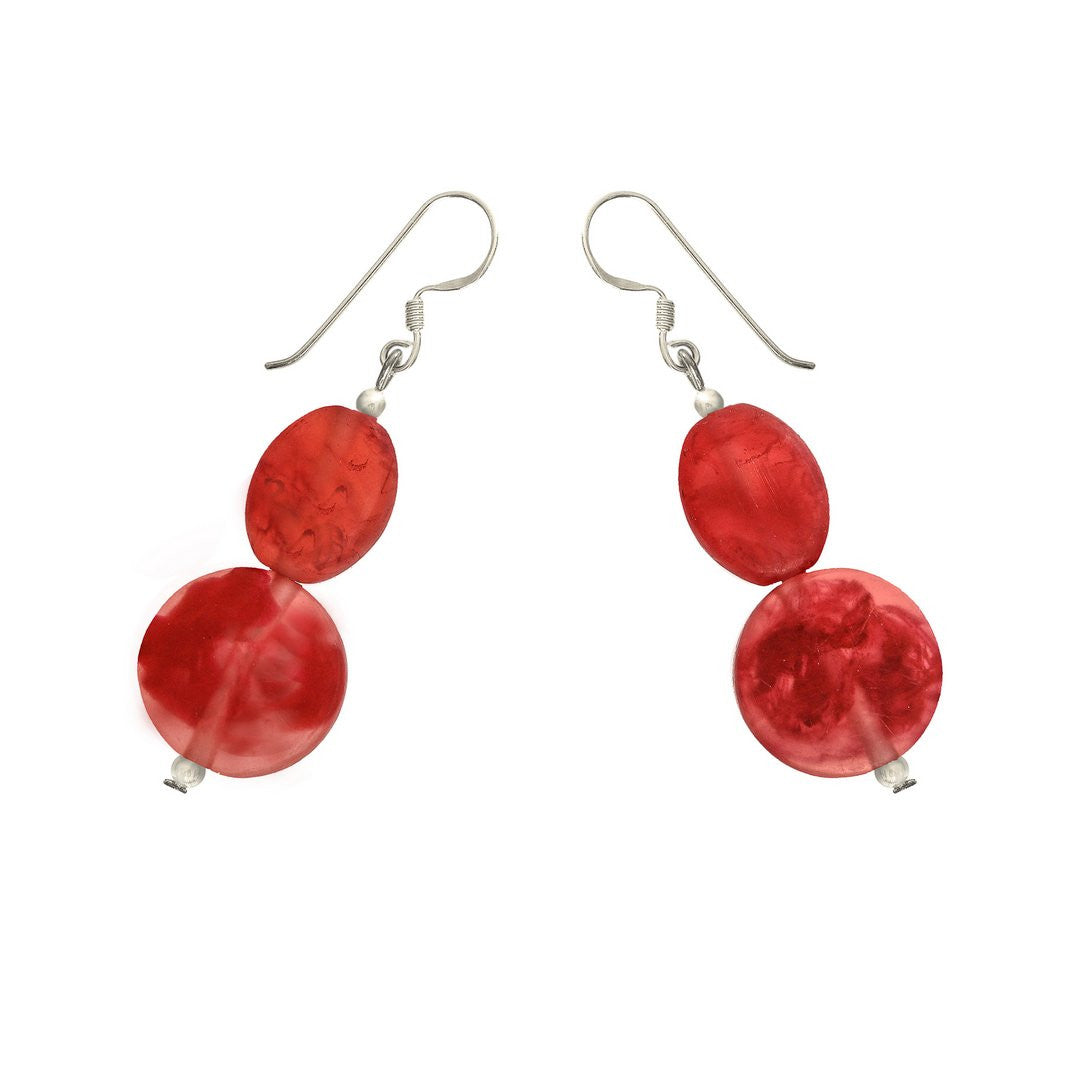 Red resin clearance earrings
