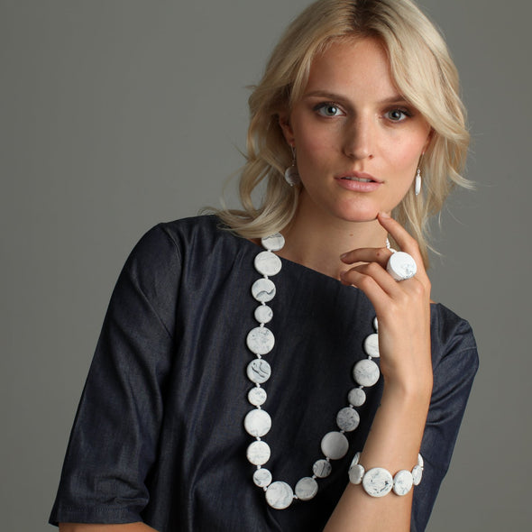 'Luna' Long Resin Necklace - Polka Luka Resin Jewellery