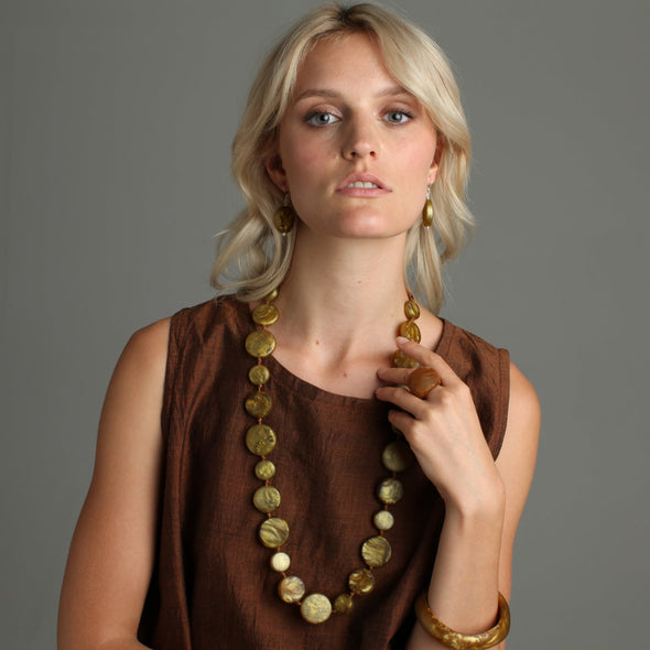 'Luna' Long Resin Necklace - Polka Luka Resin Jewellery