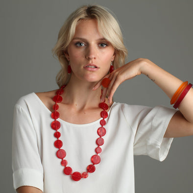 'Luna' Long Resin Necklace - Polka Luka Resin Jewellery