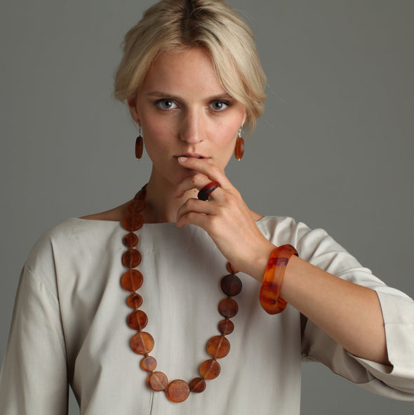 'Luna' Long Resin Necklace - Polka Luka Resin Jewellery