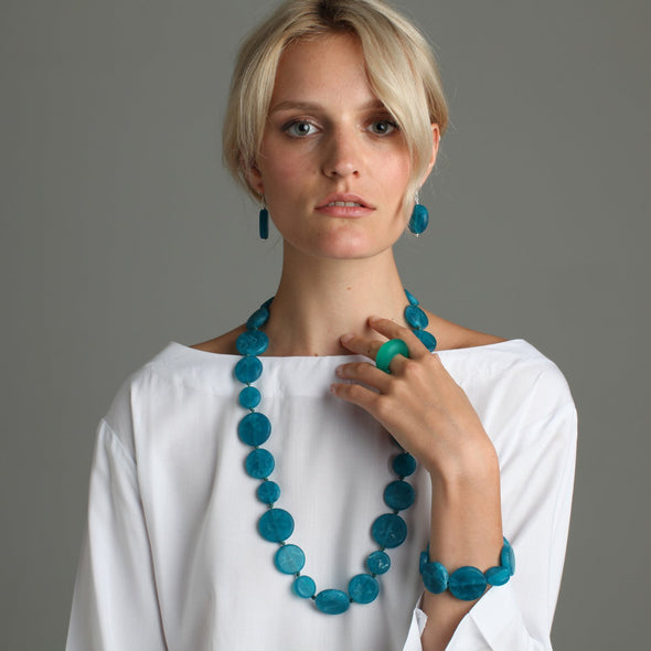 'Luna' Long Resin Necklace - Polka Luka Resin Jewellery