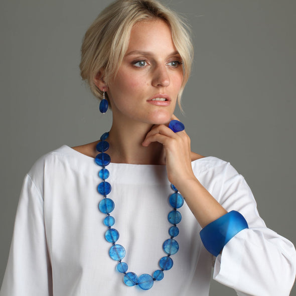 'Luna' Long Resin Necklace - Polka Luka Resin Jewellery