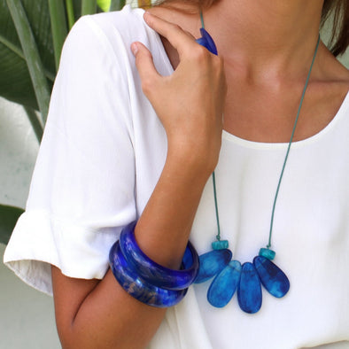 Mykonos Resin Bangle- Polished finish - Polka Luka Resin Jewellery
