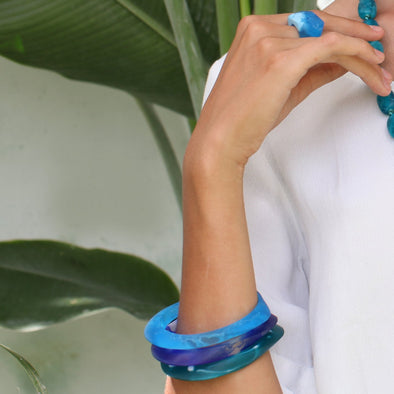 Naxos Resin Bangle - Polka Luka Resin Jewellery