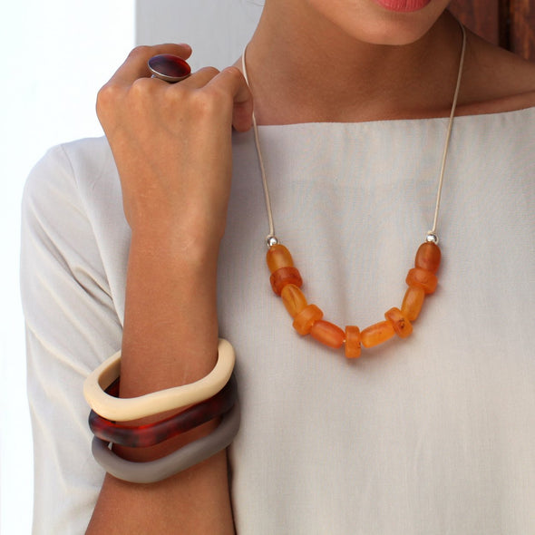 Santorini Triple Resin Bangle - Polka Luka Resin Jewellery