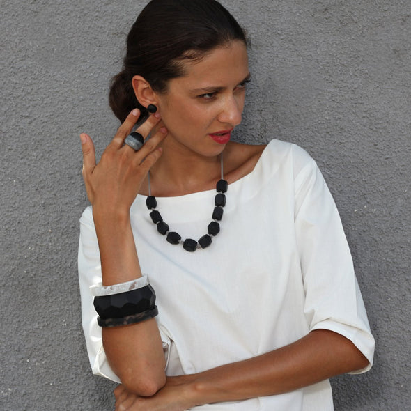 'Soho' Two Tone Resin Ring - Polka Luka Resin Jewellery