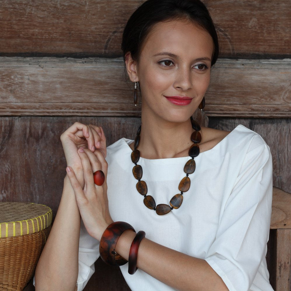 'Mekong' Short Resin Necklace - Polka Luka Resin Jewellery