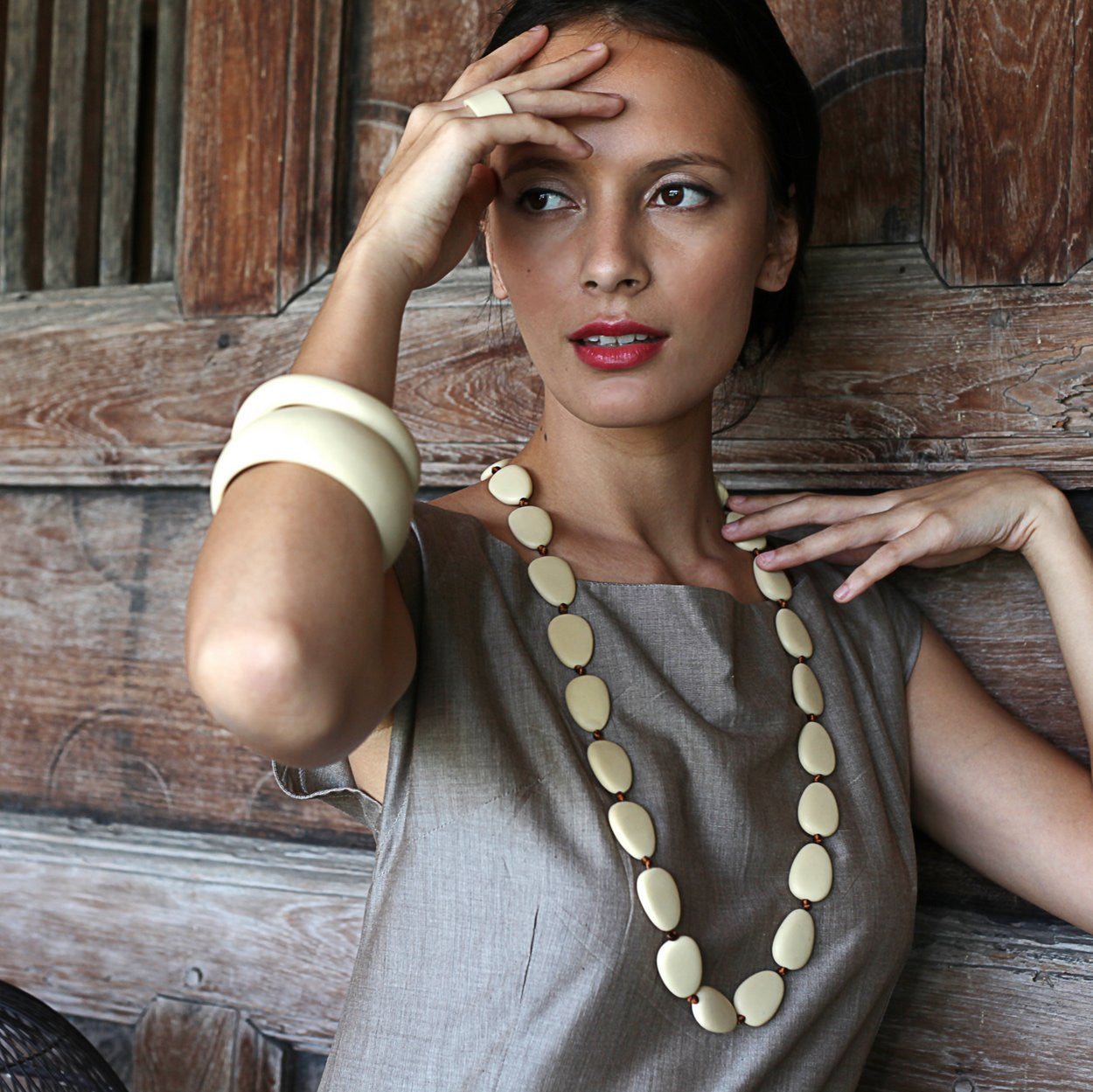 'Mekong' Long Resin Necklace - Polka Luka Resin Jewellery