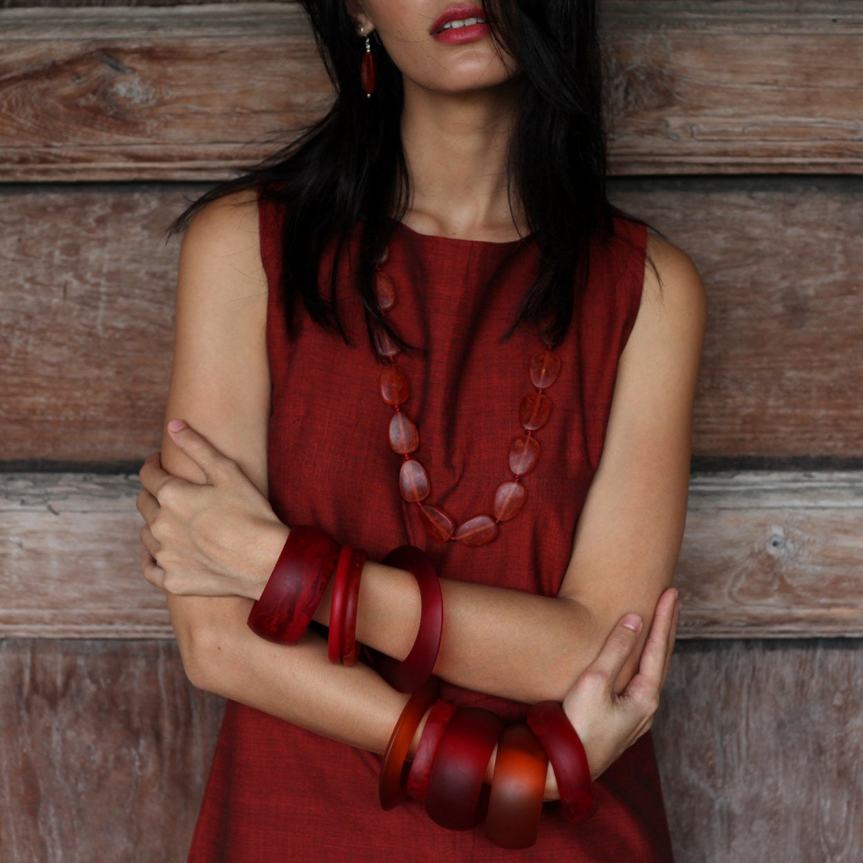 'Mekong' Long Resin Necklace - Polka Luka Resin Jewellery