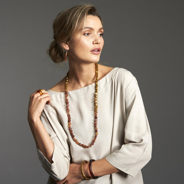 Silk Road Long Combination Necklace - Polka Luka Resin Jewellery
