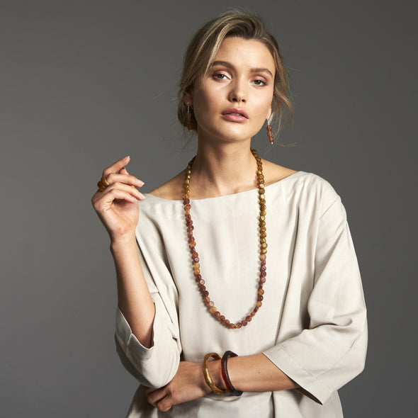 Silk Road Long Combination Necklace - Polka Luka Resin Jewellery