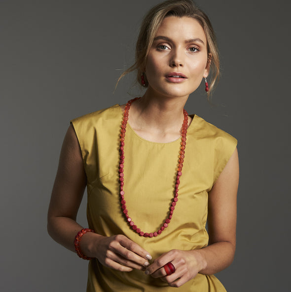 Silk Road Long Combination Necklace - Polka Luka Resin Jewellery