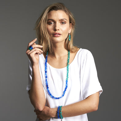 Silk Road Long Combination Necklace - Polka Luka Resin Jewellery