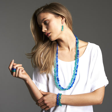 Silk Road Long Double Necklace - Polka Luka Resin Jewellery