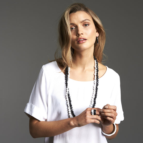 Silk Road Long Double Necklace - Polka Luka Resin Jewellery