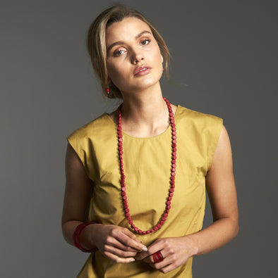 Silk Road Long Single Necklace - Polka Luka Resin Jewellery