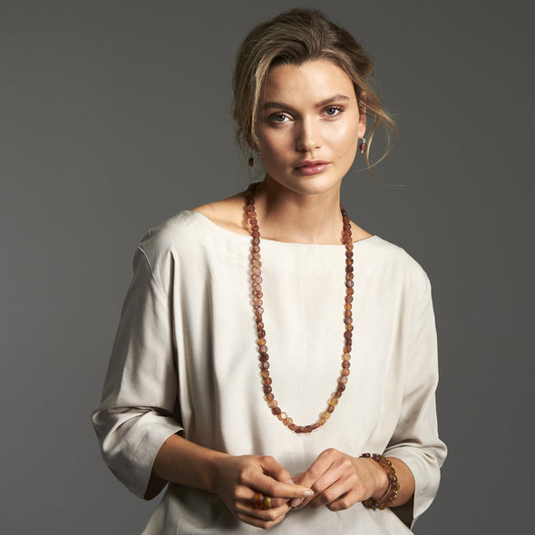 Silk Road Long Single Necklace - Polka Luka Resin Jewellery