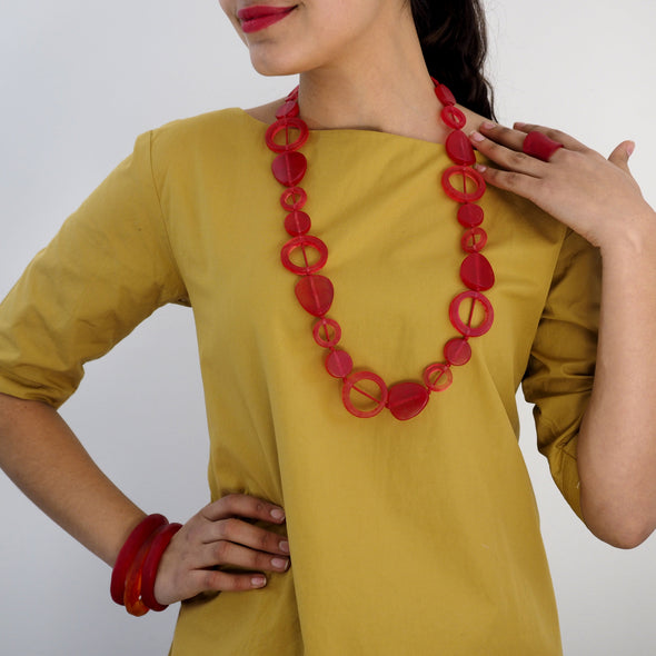 Tangier Long Resin Necklace - Polka Luka Resin Jewellery