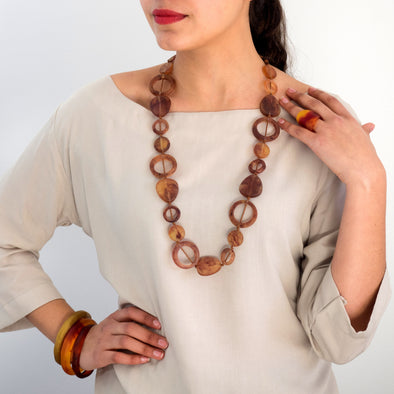 Tangier Long Resin Necklace - Polka Luka Resin Jewellery