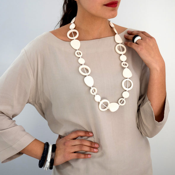 Tangier Long Resin Necklace - Polka Luka Resin Jewellery