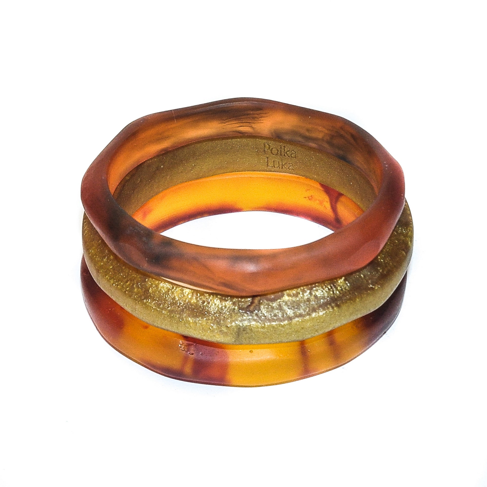The Traveller Triple Bangle Set - Polka Luka Resin Jewellery