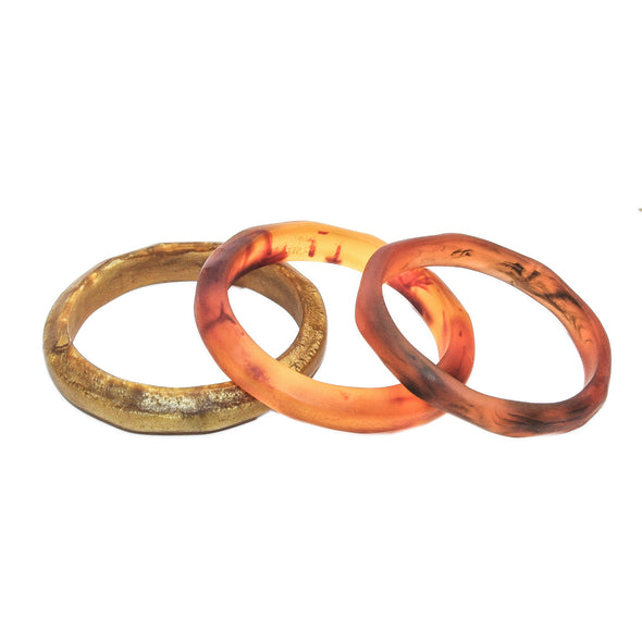 The Traveller Triple Bangle Set - Polka Luka Resin Jewellery
