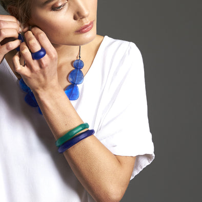 Wanderlust Double Bangle Set - Polka Luka Resin Jewellery