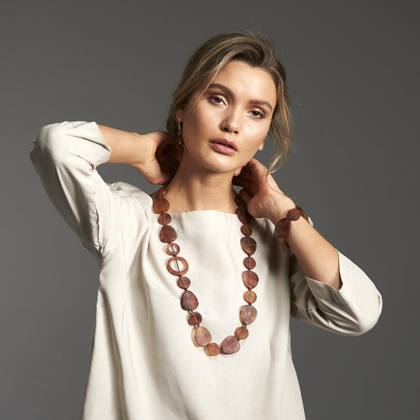 Wanderlust Long Resin Necklace - Polka Luka Resin Jewellery