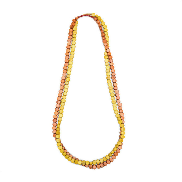 Edo Double Strand Wood Necklace - Polka Luka Resin Jewellery