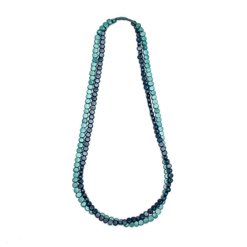 Edo Double Strand Wood Necklace - Polka Luka Resin Jewellery