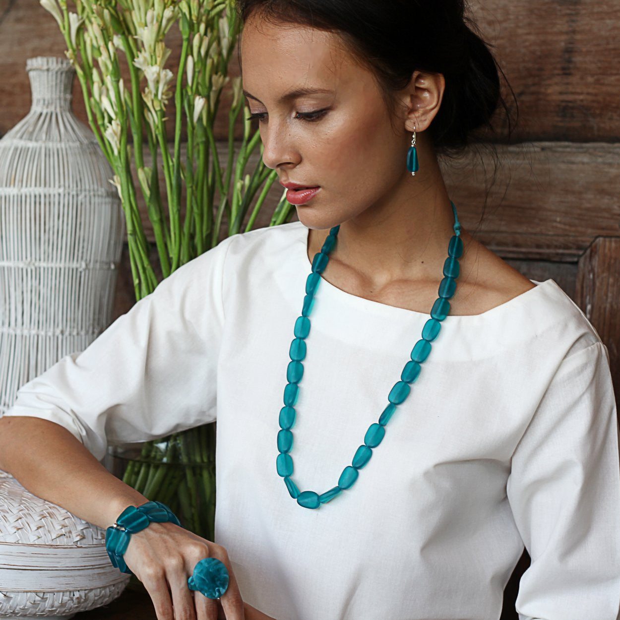 'Hanoi' Resin Earrings - Polka Luka Resin Jewellery