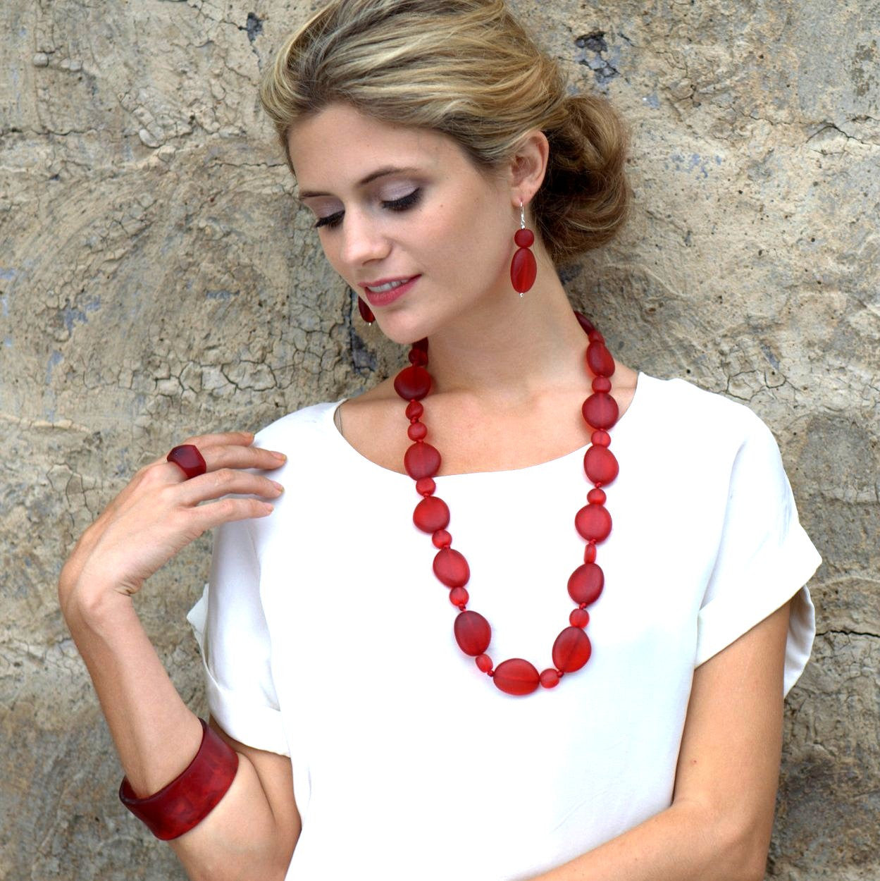 'Metropolis' Long Necklace - Polka Luka Resin Jewellery