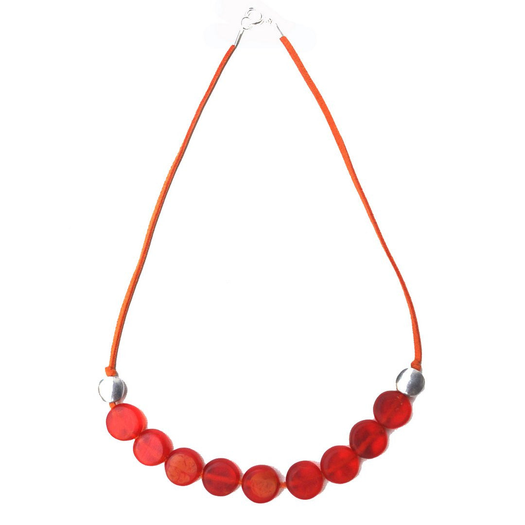 MoMA Resin Necklace Orange Swirl