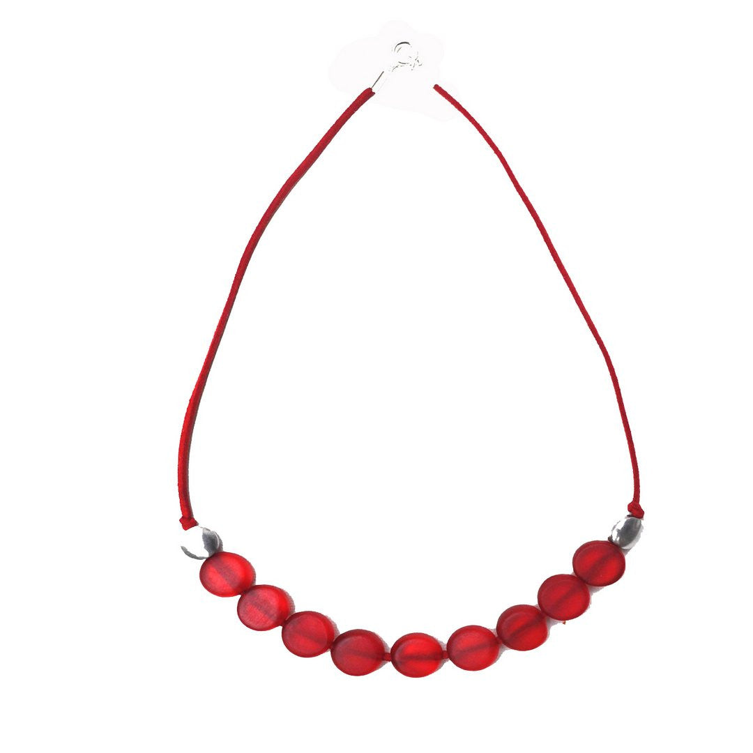 MoMA Resin Necklace Transparent Red