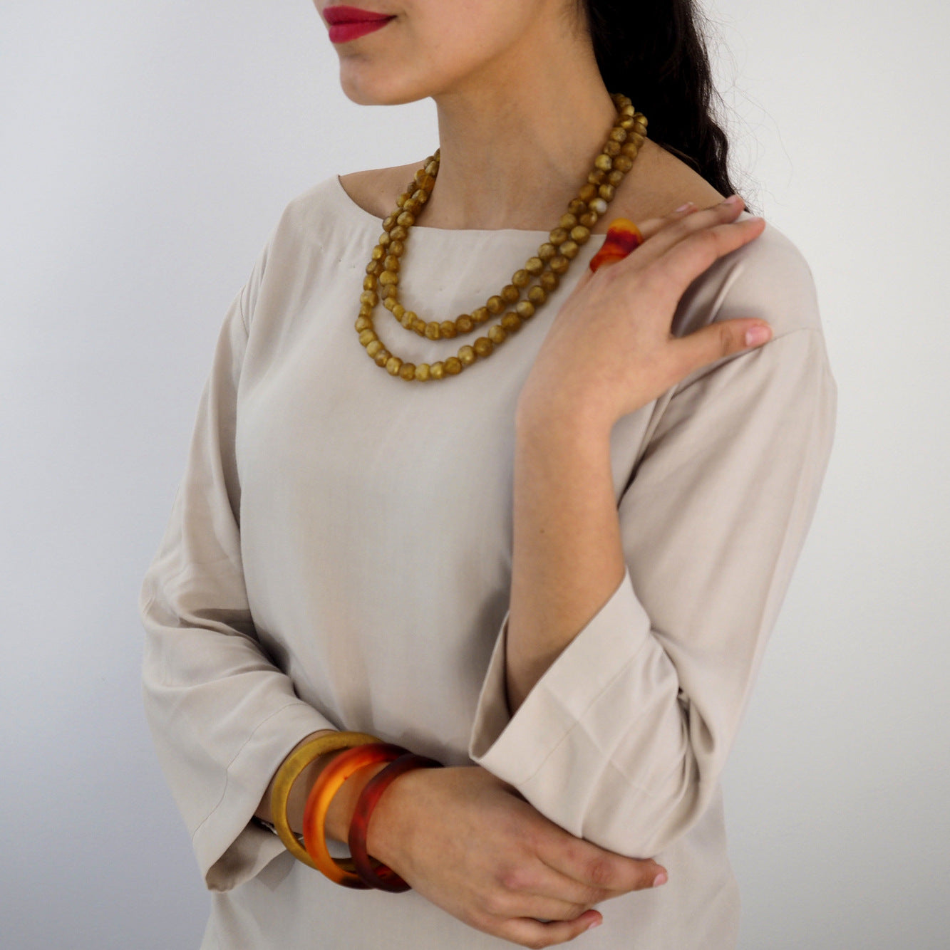 Silk Road Double Necklace - Polka Luka Resin Jewellery